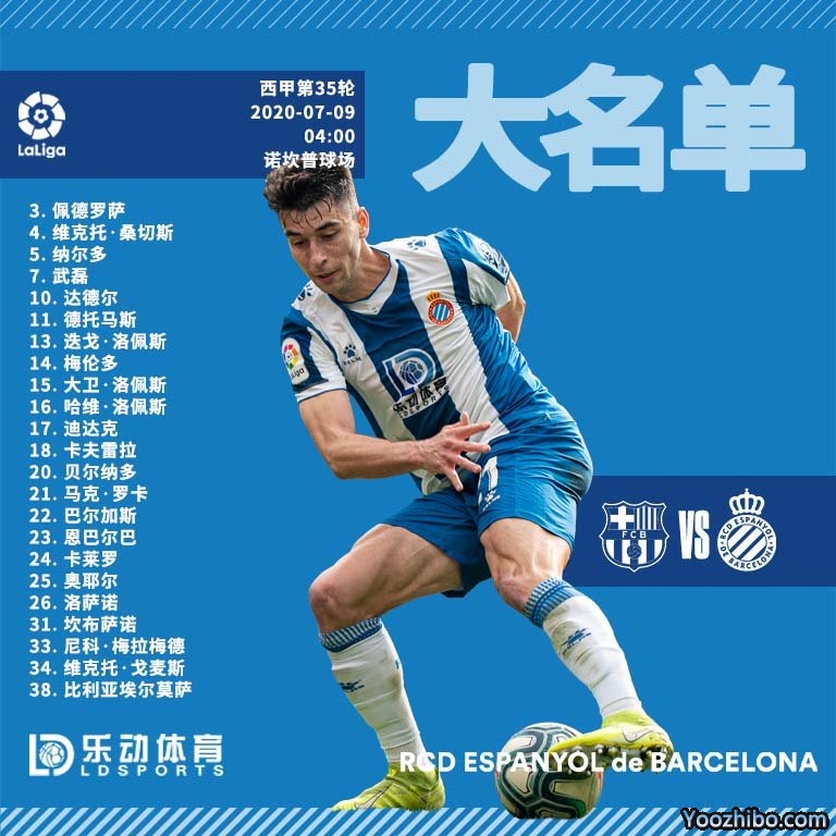 西班牙人vs<a href=/zuqiusheji/barcelona/ target=_blank class=infotextkey>巴萨</a>大名单
