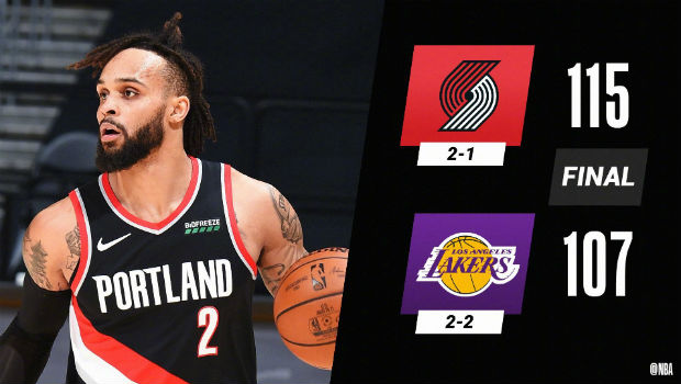 <a href=/lanqiusheji/blazers/ target=_blank class=infotextkey>开拓者</a>115-107战胜<a href=/lanqiusheji/lakers/ target=_blank class=infotextkey>湖人</a>