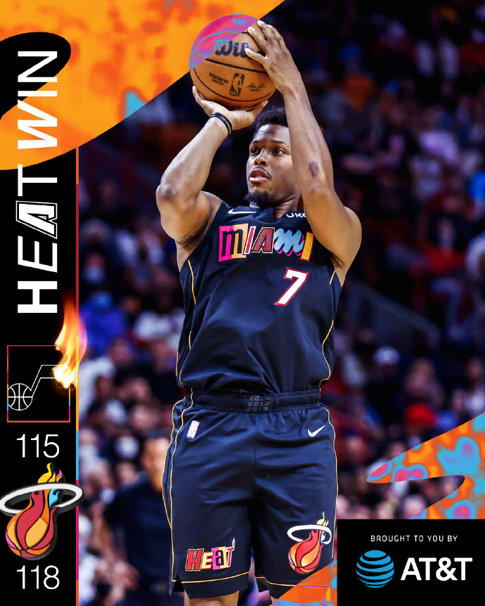 热火118-115力克爵士 洛瑞20+12+10 巴特勒27+6 米切尔37+7