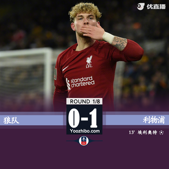 利物浦1-0狼队 埃利奥特吊射世界波