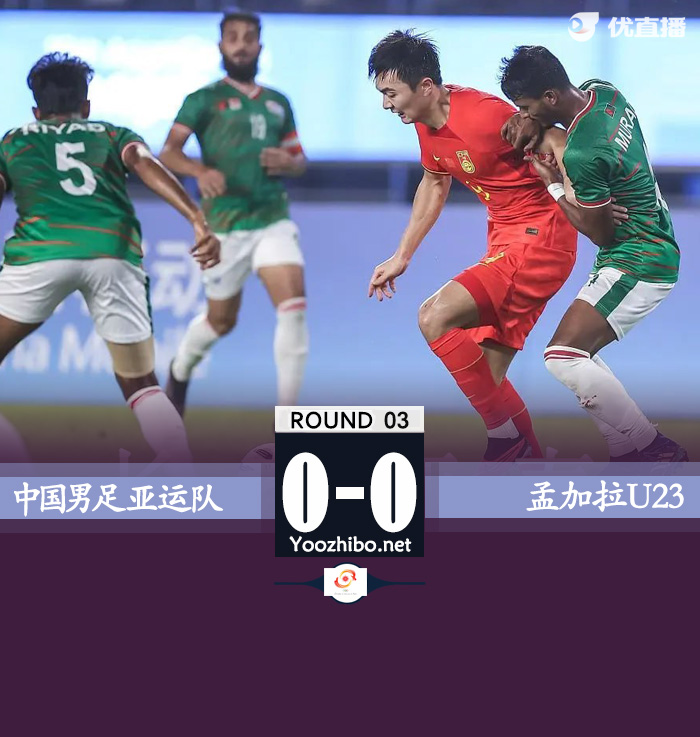 中国队0-0闷平孟加拉国队 2胜1平小组第一晋级16强