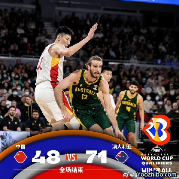 中国男篮48-71再负澳大利亚 末节崩盘!大王12分 周琦5分8板3帽