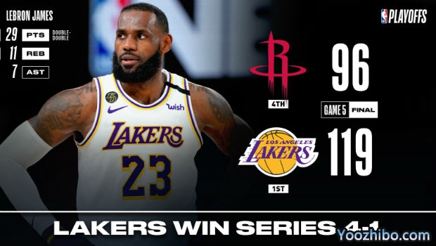 <a href=/lanqiusheji/lakers/ target=_blank class=infotextkey>湖人</a>大胜<a href=/lanqiusheji/rockets/ target=_blank class=infotextkey>火箭</a>大比分4-1晋级西决